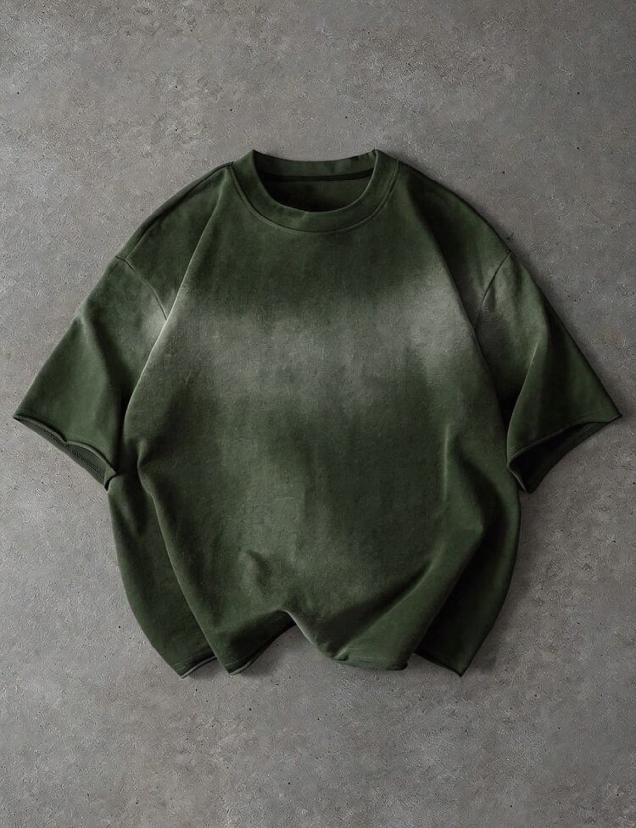 T-shirt court gris anthracite délavé