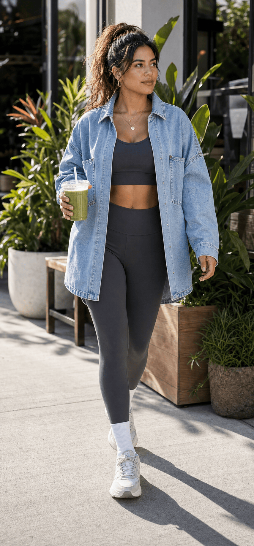 IdyllVie Washed Snap Button Denim Shacket