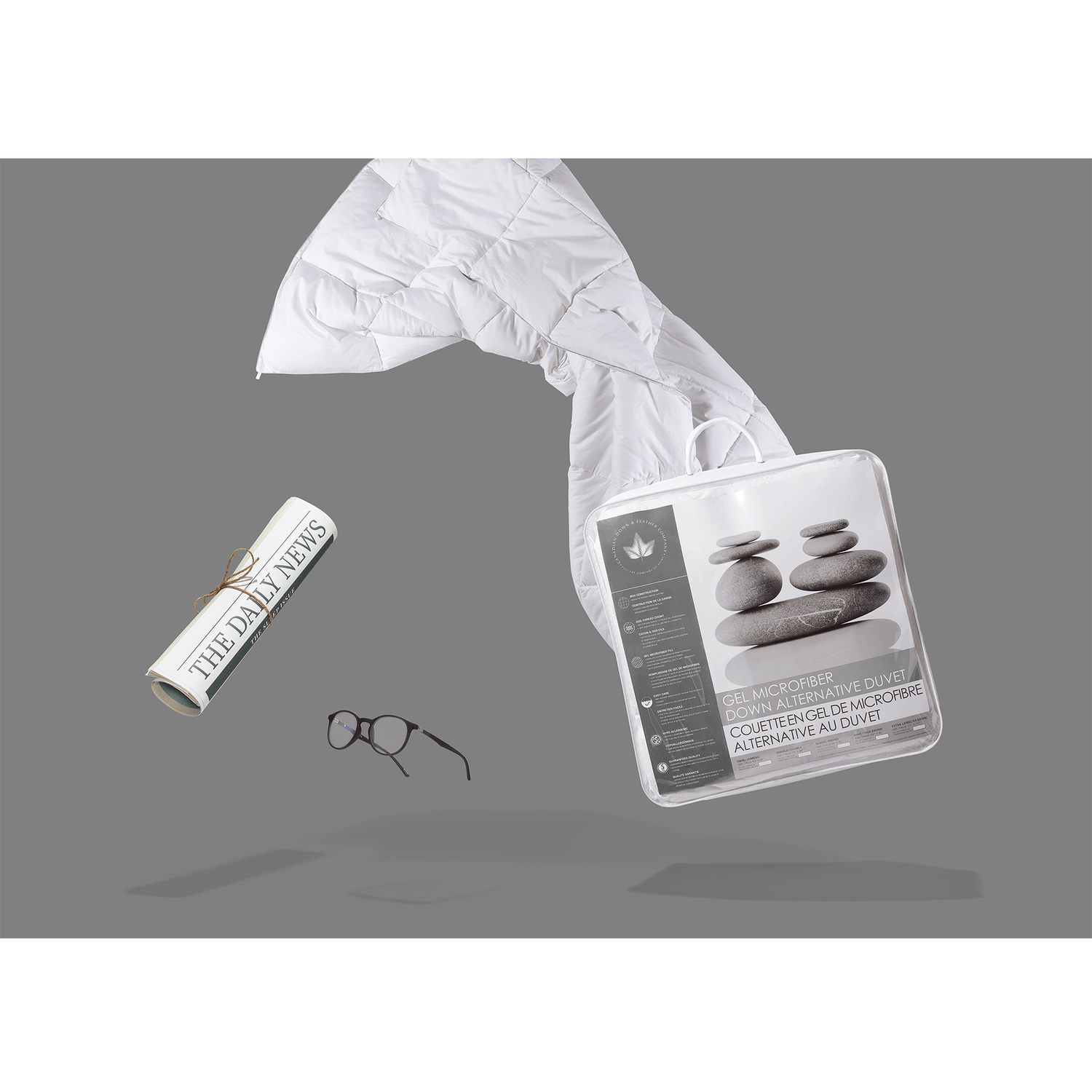 Couette en microfibre de gel, alternative au duvet