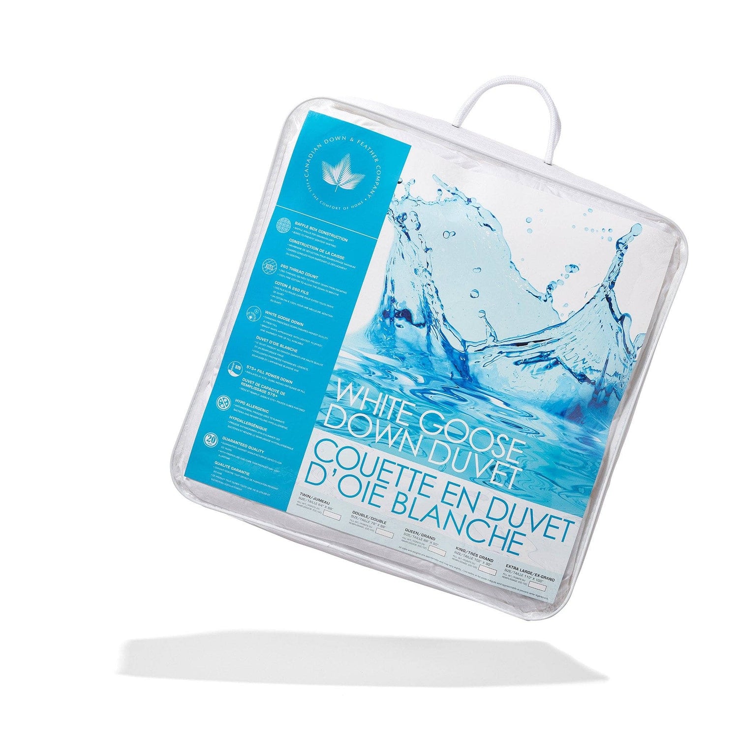 Couette en duvet d'oie blanche