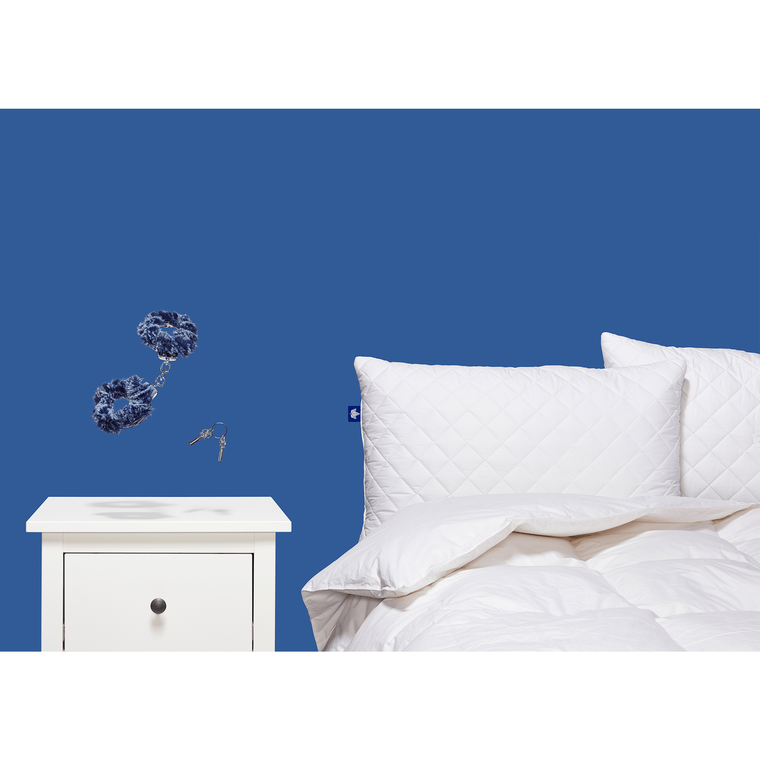 Quilted White Goose Feather Pillow