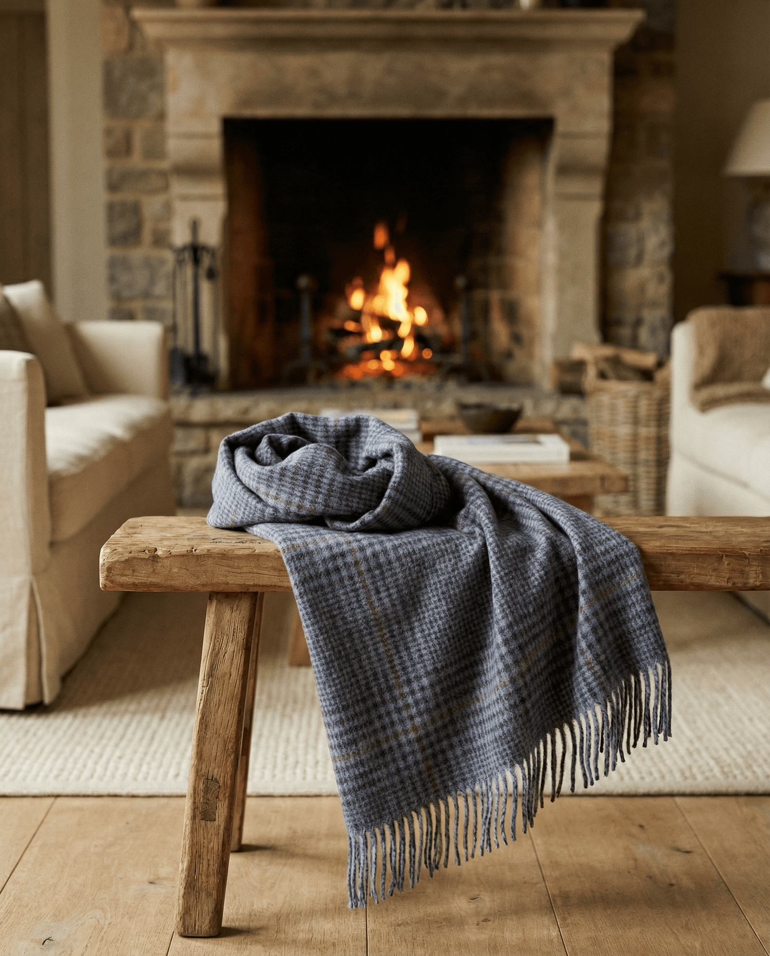 Tartan Alpaca Wool Throw Blanket: Soft, Durable & Stylish
