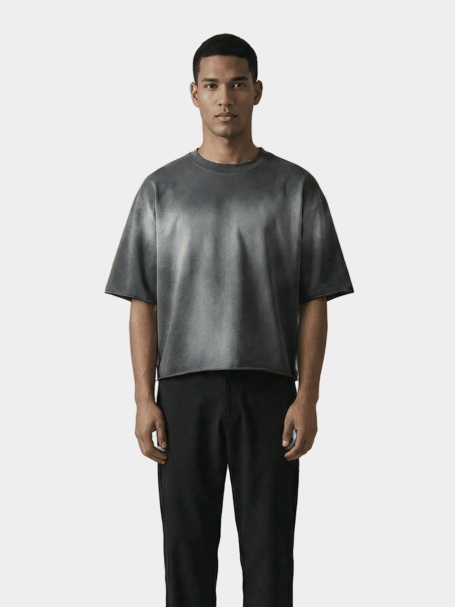 Cropped Washed Charcoal T-Shirt