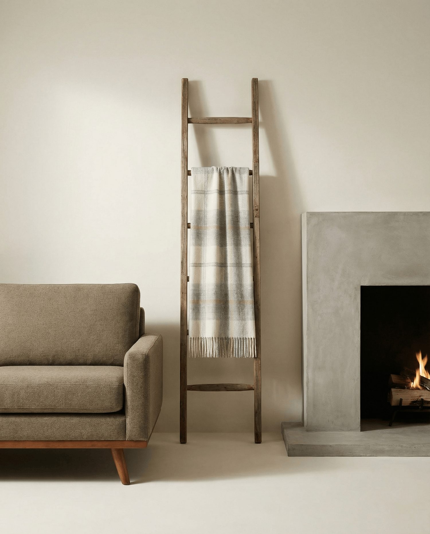 Primavera Alpaca-Wool Plaid Throw Blanket