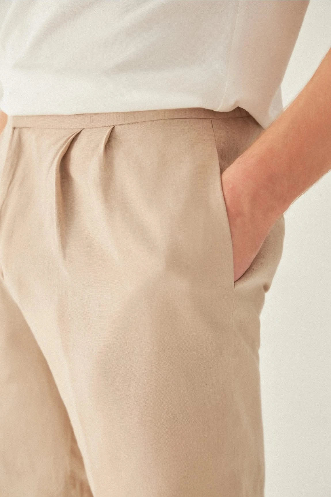 Cream Alexandre Linen Pants