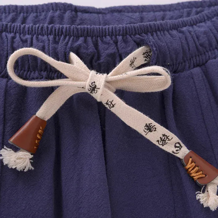 Men Harem Pants Cotton Linen - Casual Elastic Waist Joggers