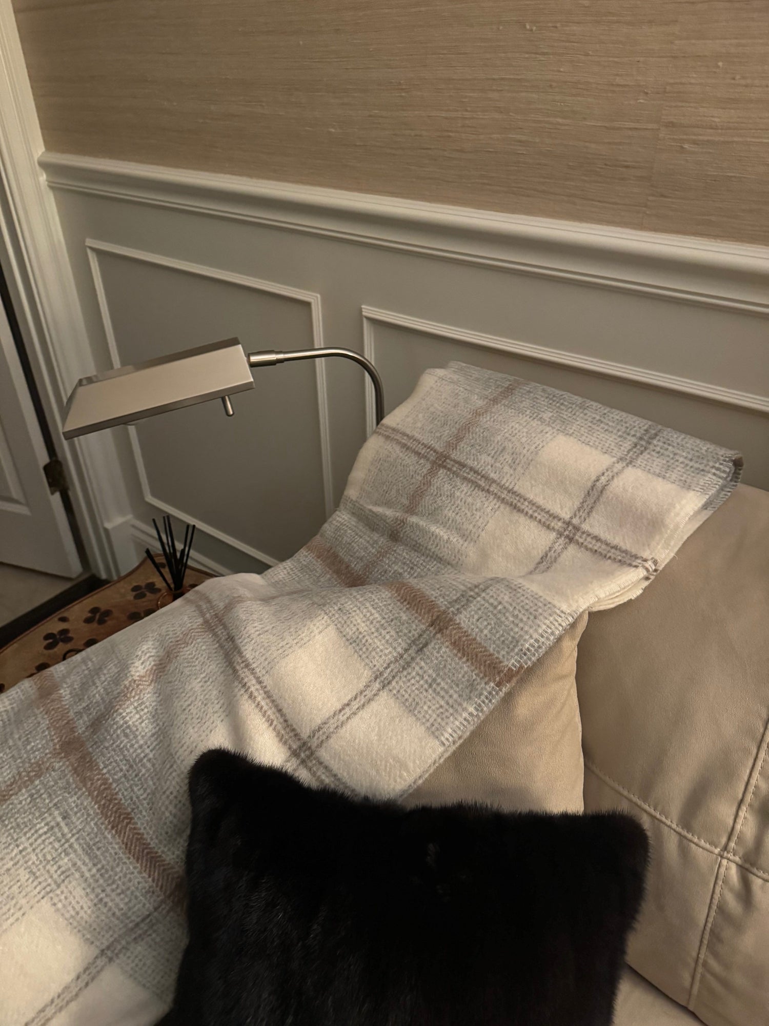 Primavera Alpaca-Wool Plaid Throw Blanket