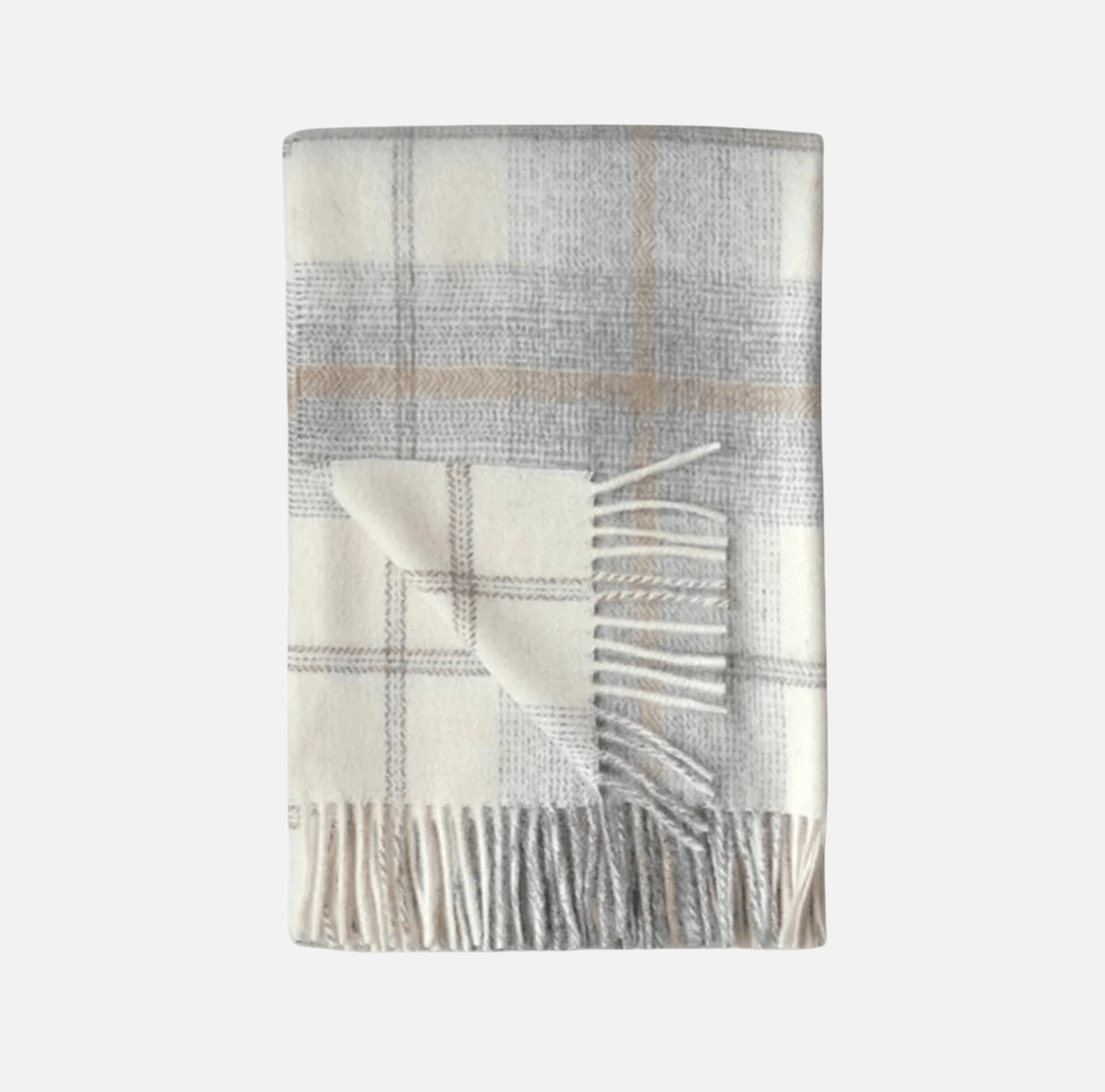 Primavera Alpaca-Wool Plaid Throw Blanket