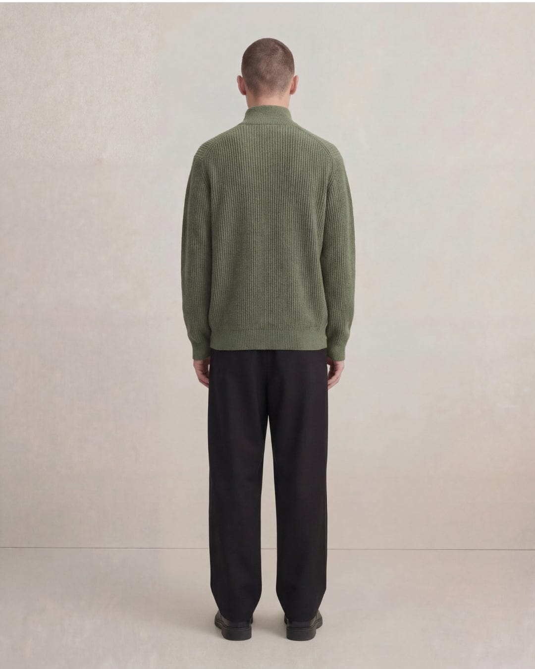 Cotton Corduroy Half-Zip Sweater