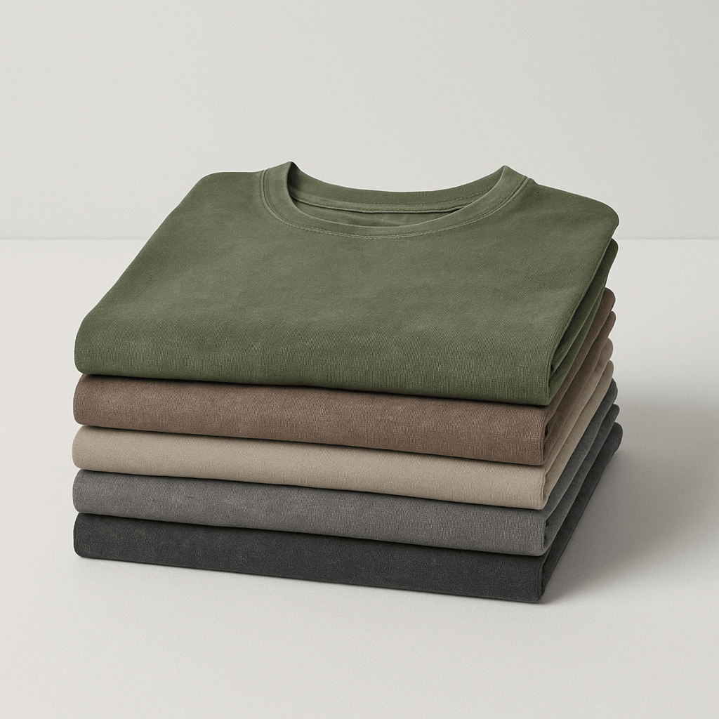100% Cotton T-Shirts: Premium 5-Pack Stonewashed Soft Tees
