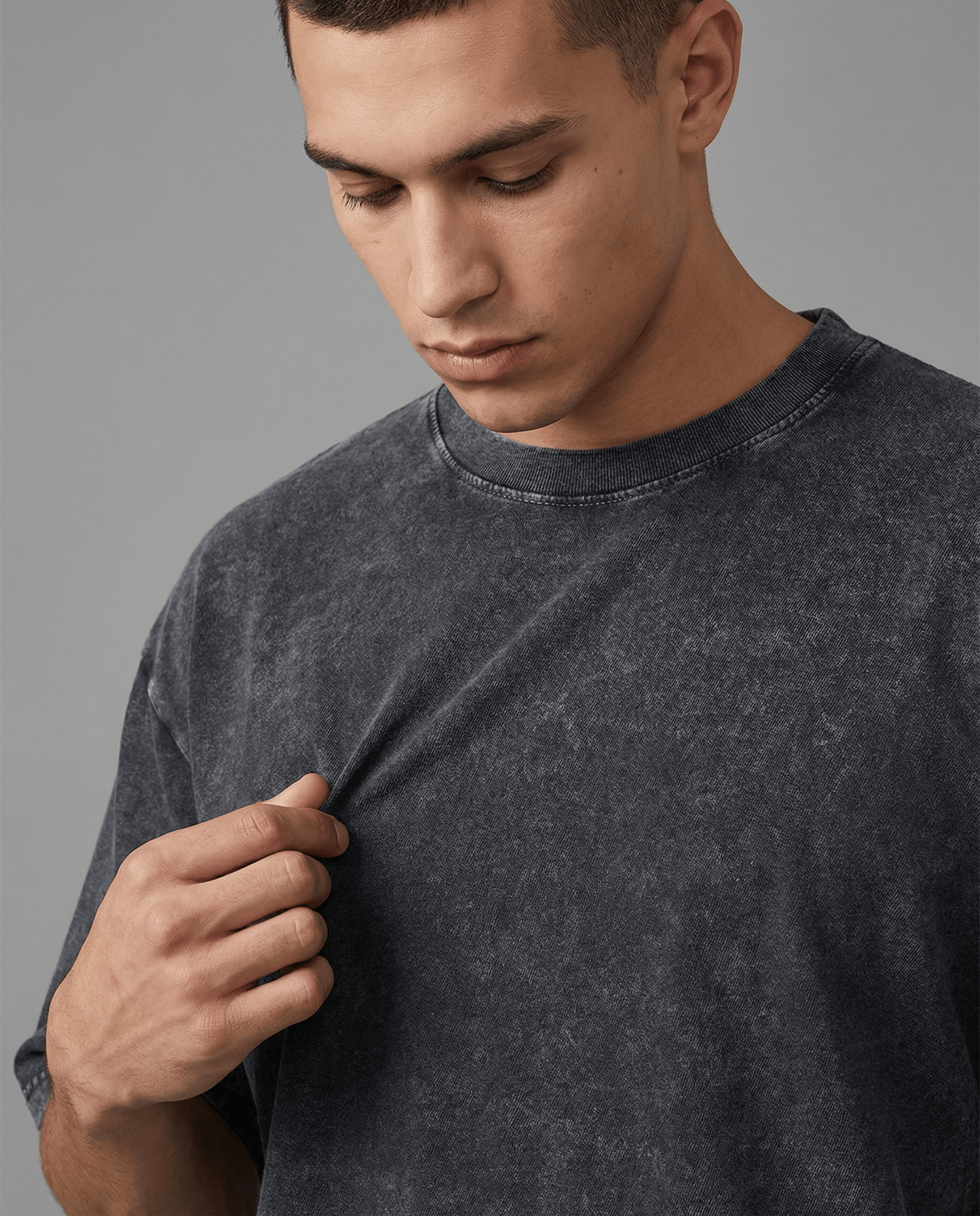 2 PACK STONEWASHED TEES - CHARCOAL & BEIGE