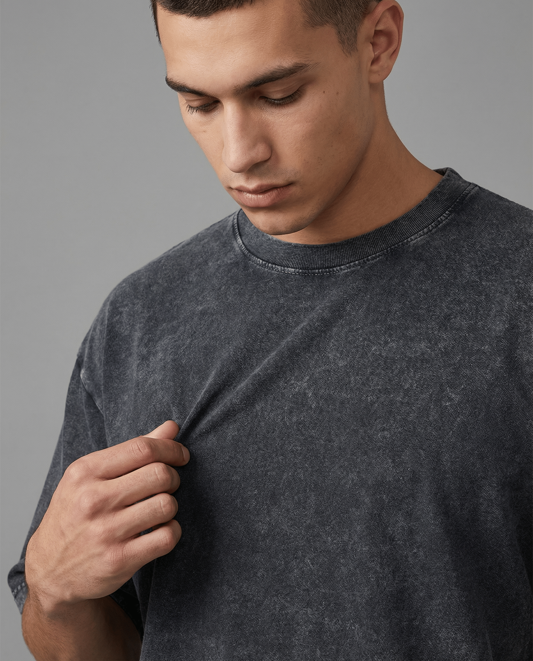 Stonewashed T-Shirt in Charcoal