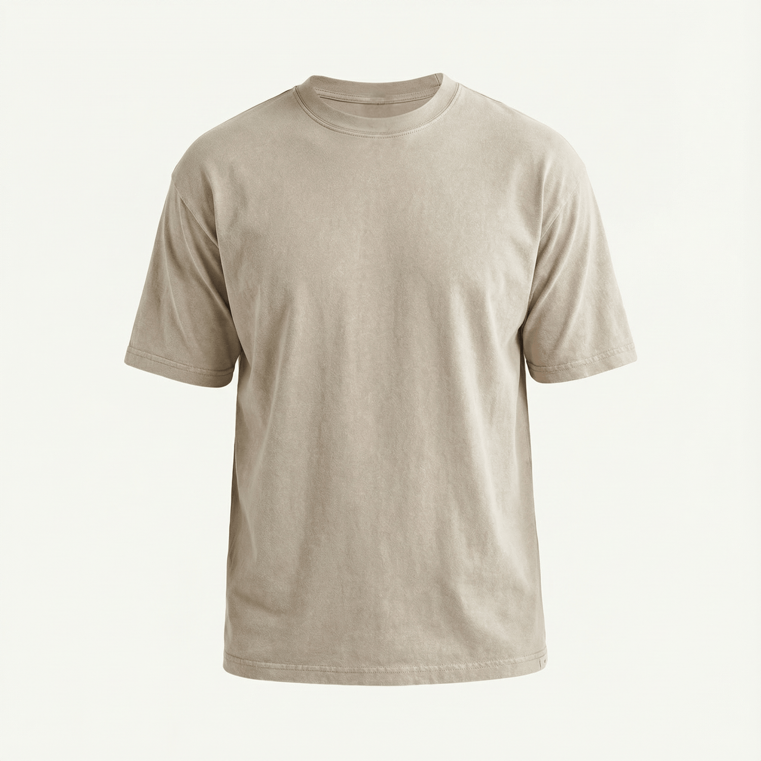 Classic Fit Stonewashed Crew Neck Cotton T-Shirt