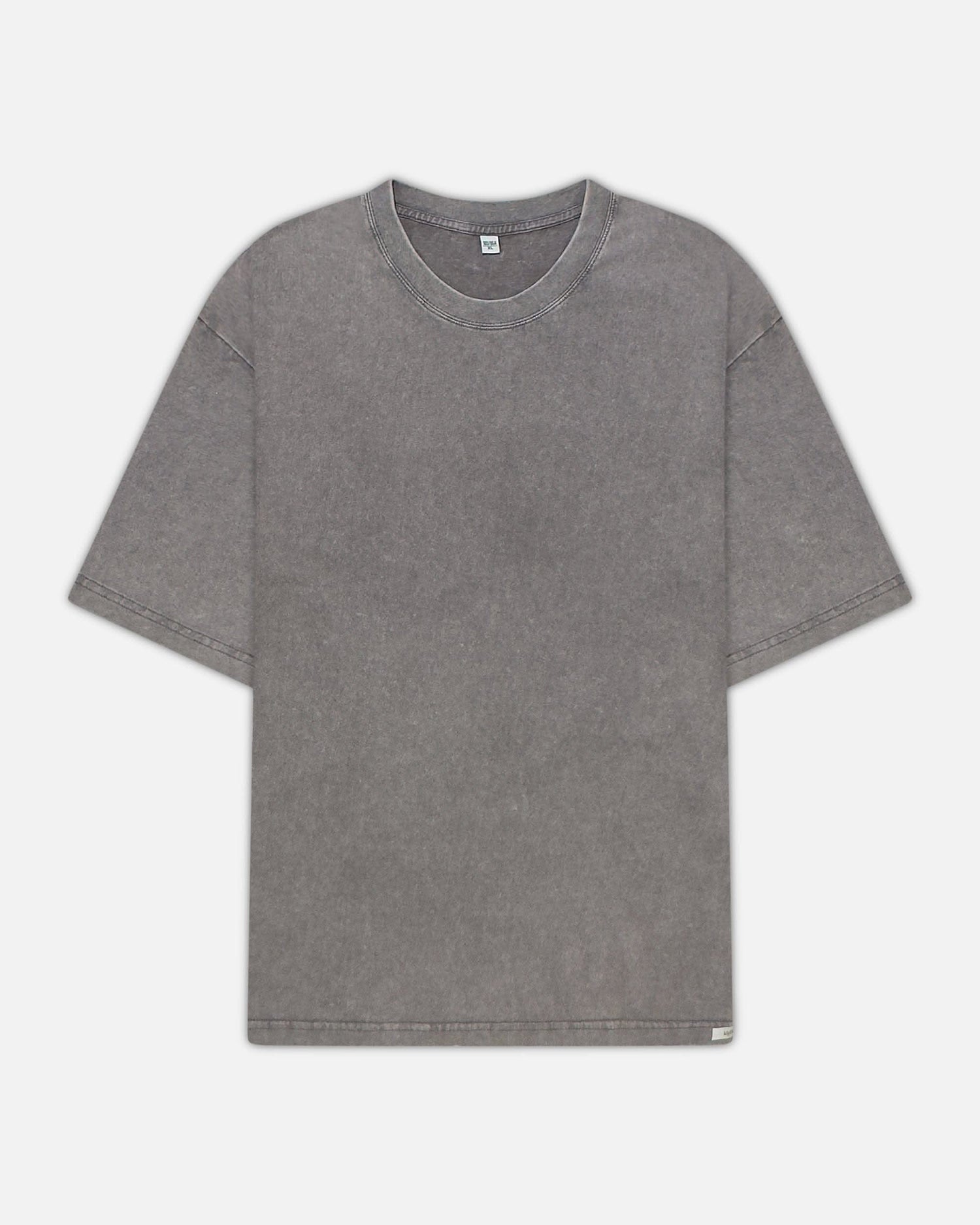 250 GSM Gray Stonewashed Crew Neck T-Shirt