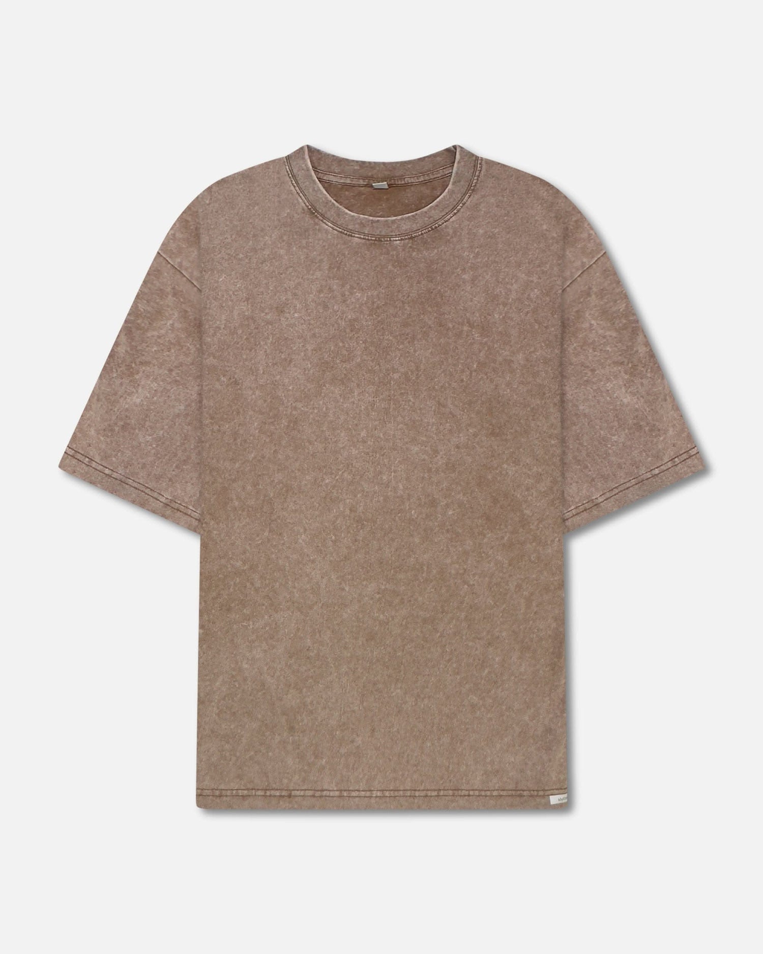 Men's Organic T-Shirt in stonewashed brown made from 250 GSM cotton, featuring a relaxed fit and durable stitching for everyday wear.