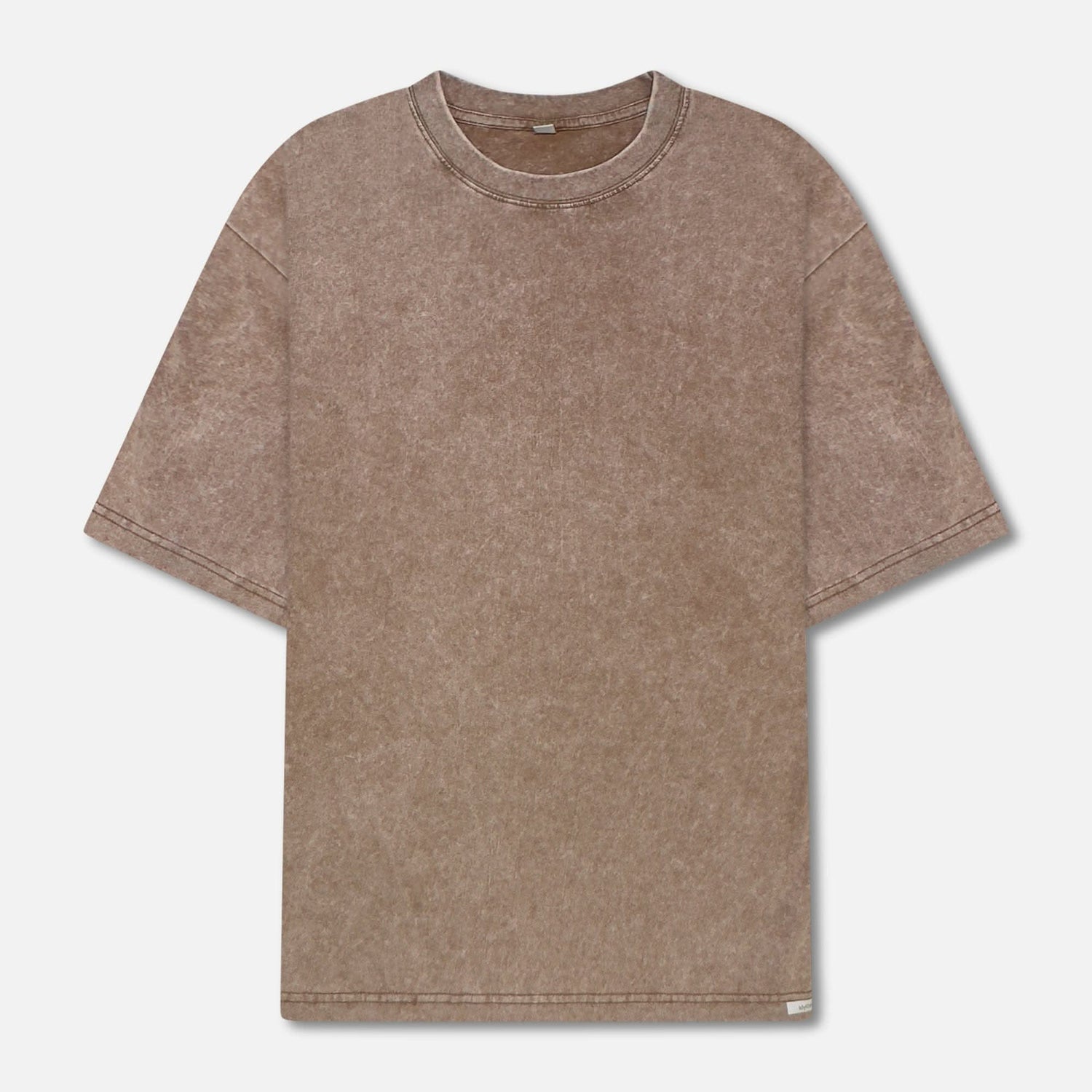 Men's Organic T-Shirt in stonewashed brown made from 250 GSM cotton, featuring a relaxed fit and durable stitching for everyday wear.