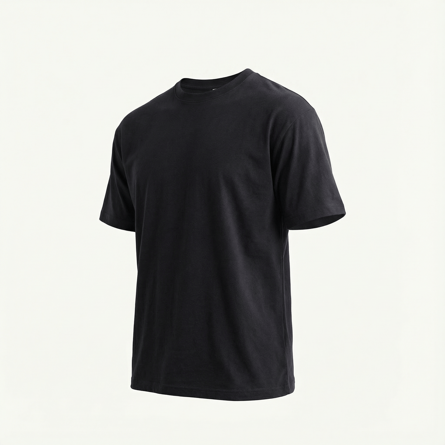 Men's black cotton T-shirt, basic, casual clothing