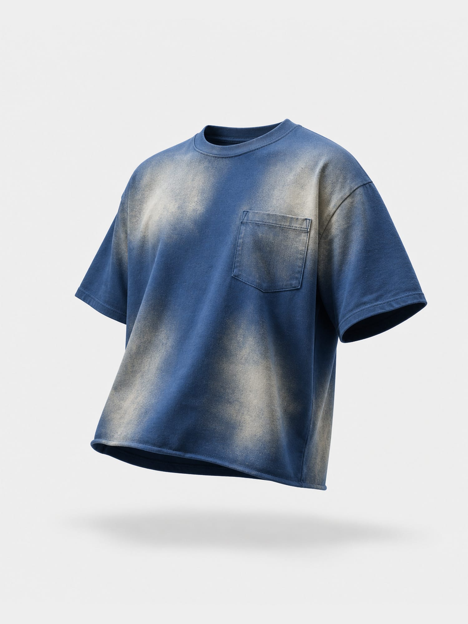 Cropped Washed Blue T-Shirt