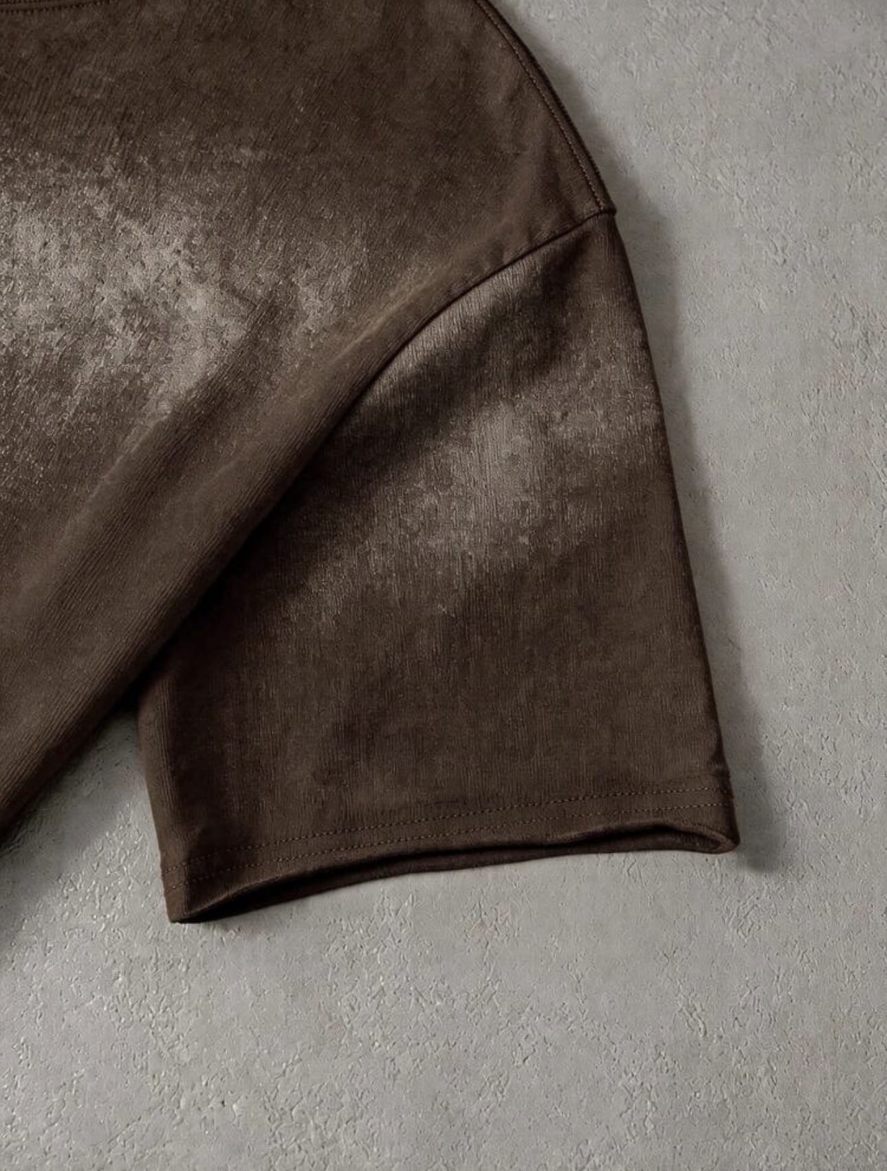 Cropped Washed Brown T-Shirt