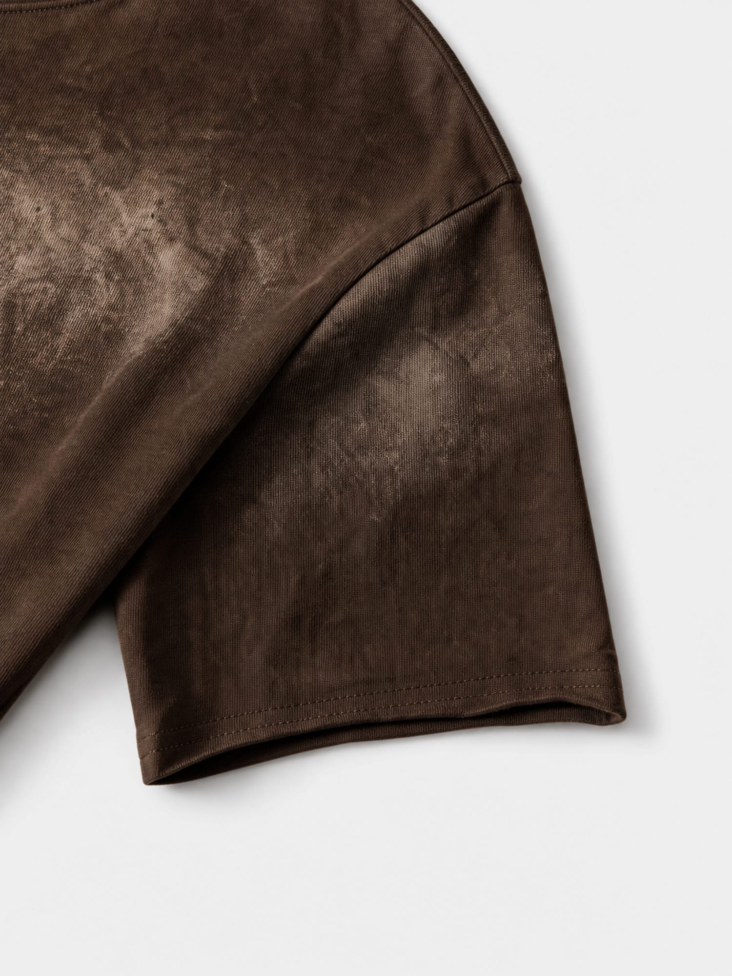 Cropped Washed Brown T-Shirt