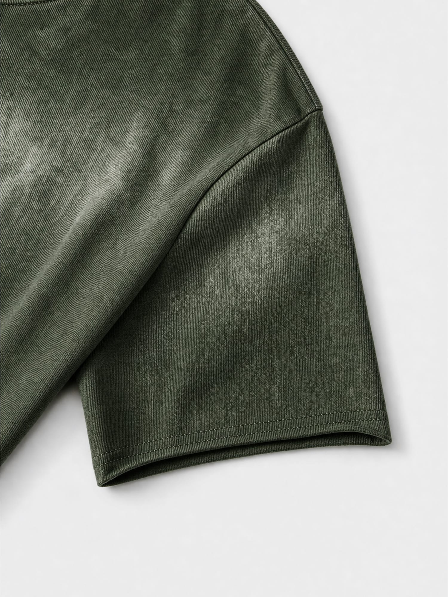 Cropped Washed Olive T-Shirt