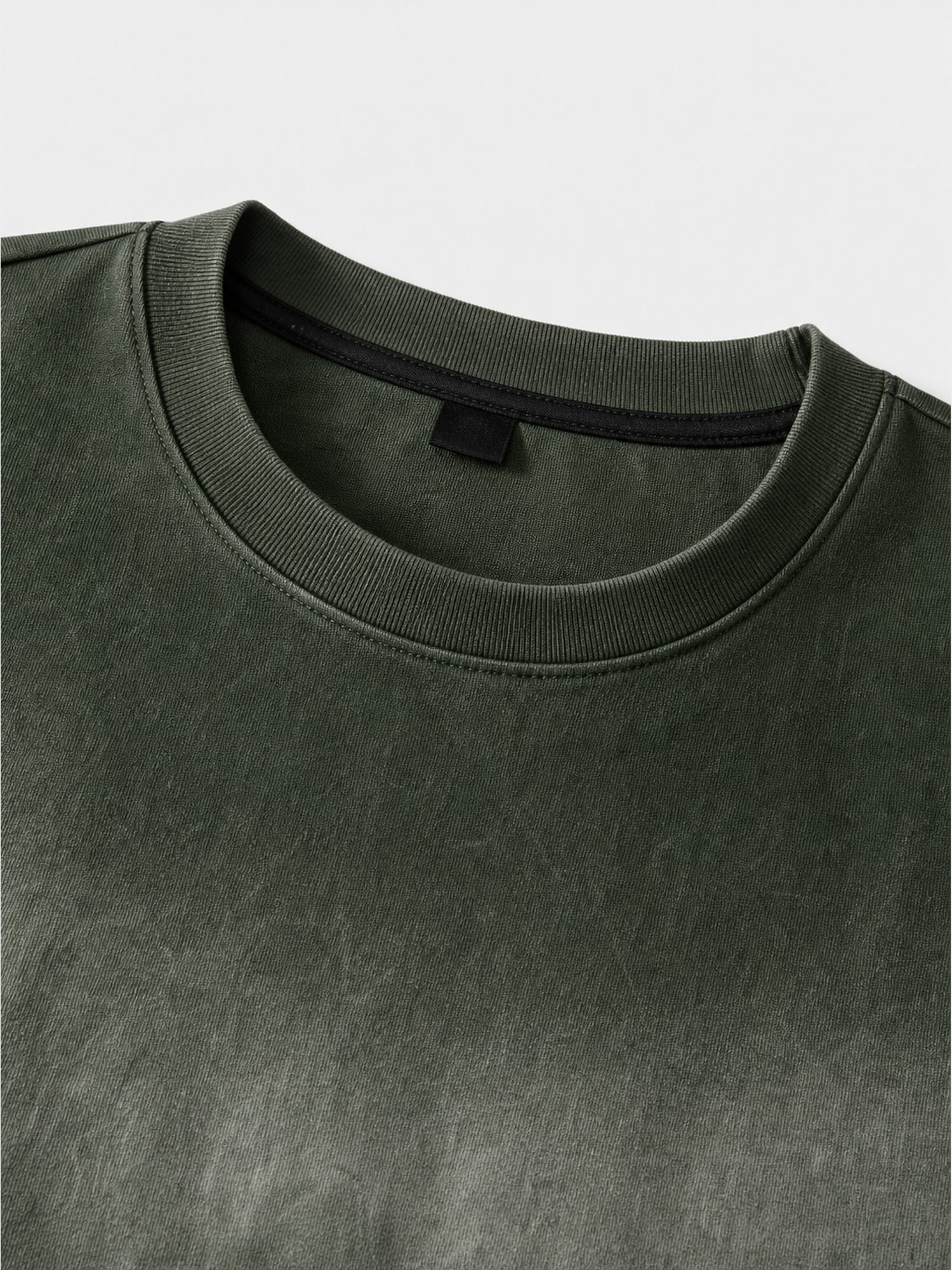 Cropped Washed Olive T-Shirt