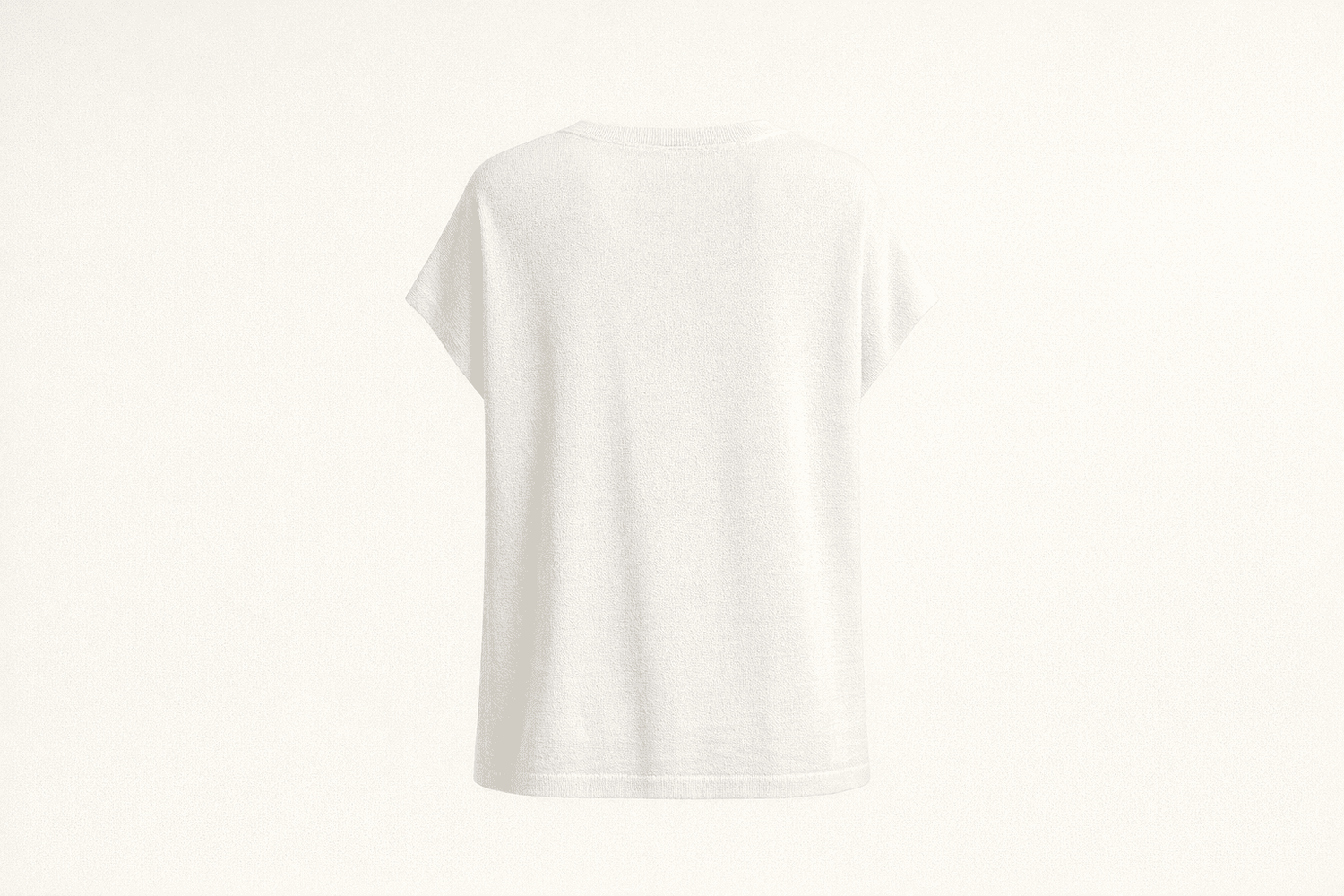 IdyllVie White Viscose Batwing Sleeve T-Shirt in White t-shirt foundation studio back product with refined IdyllVie styling