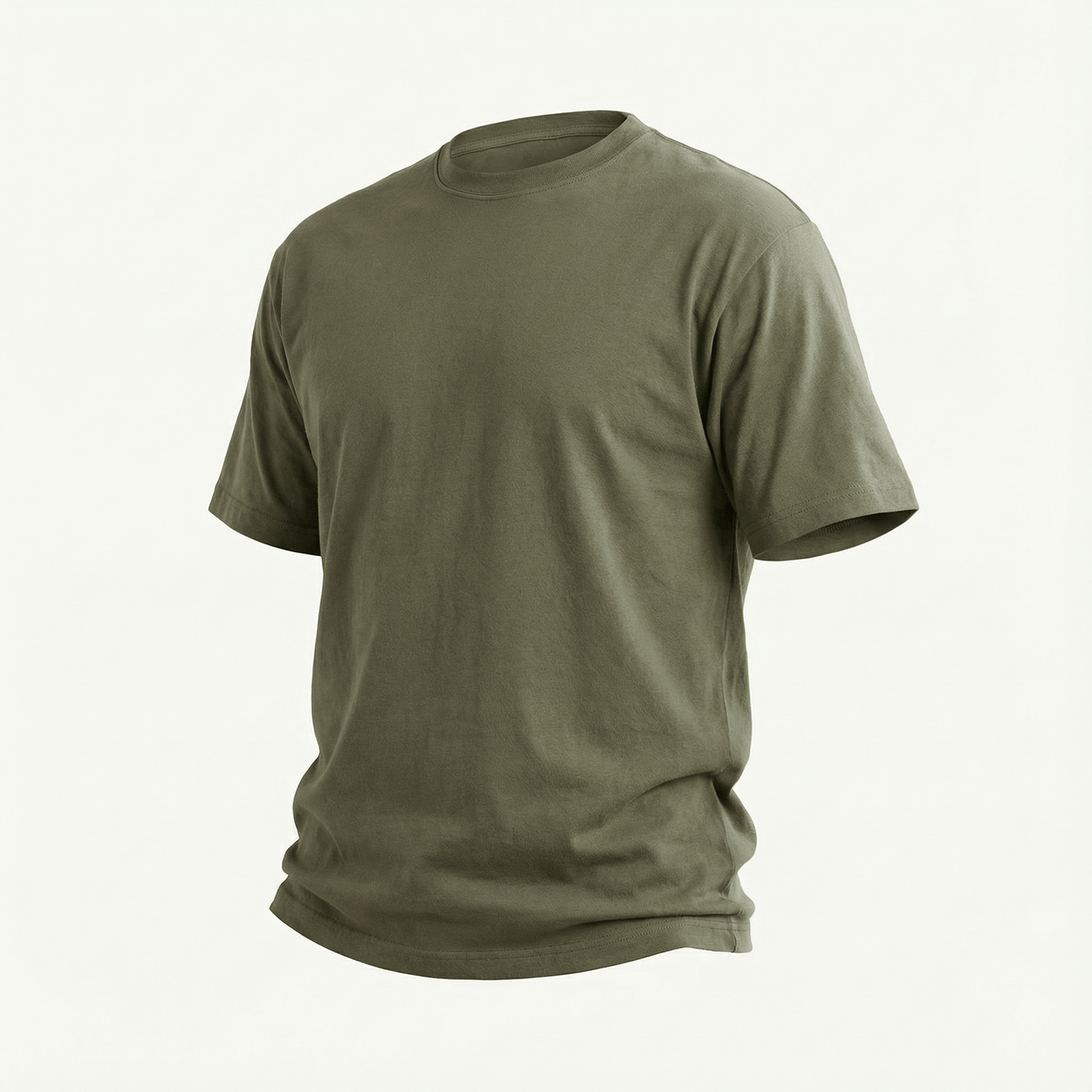 Olive green men's cotton T-shirt for everyday style