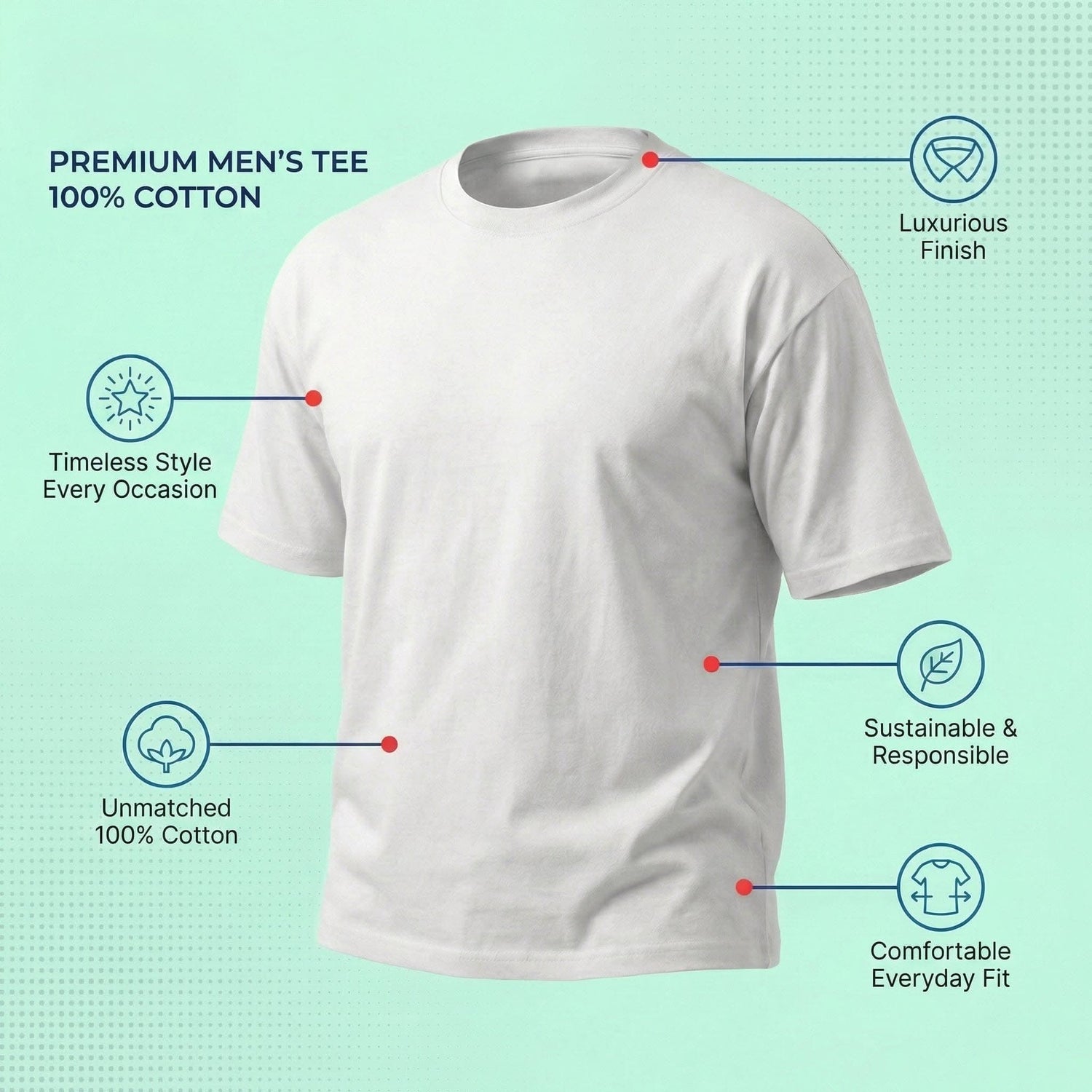 front View of Men's Cotton T-Shirt