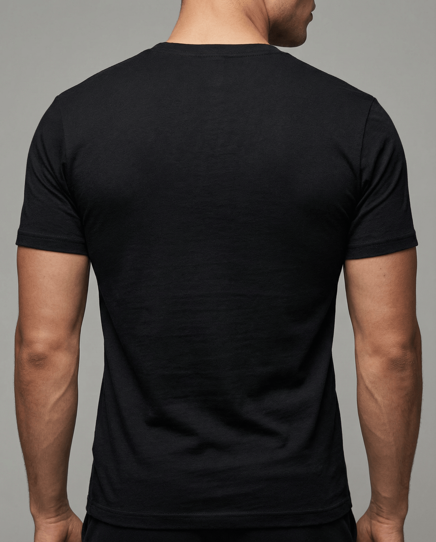 men's Black cotton T-shirt for casual wear