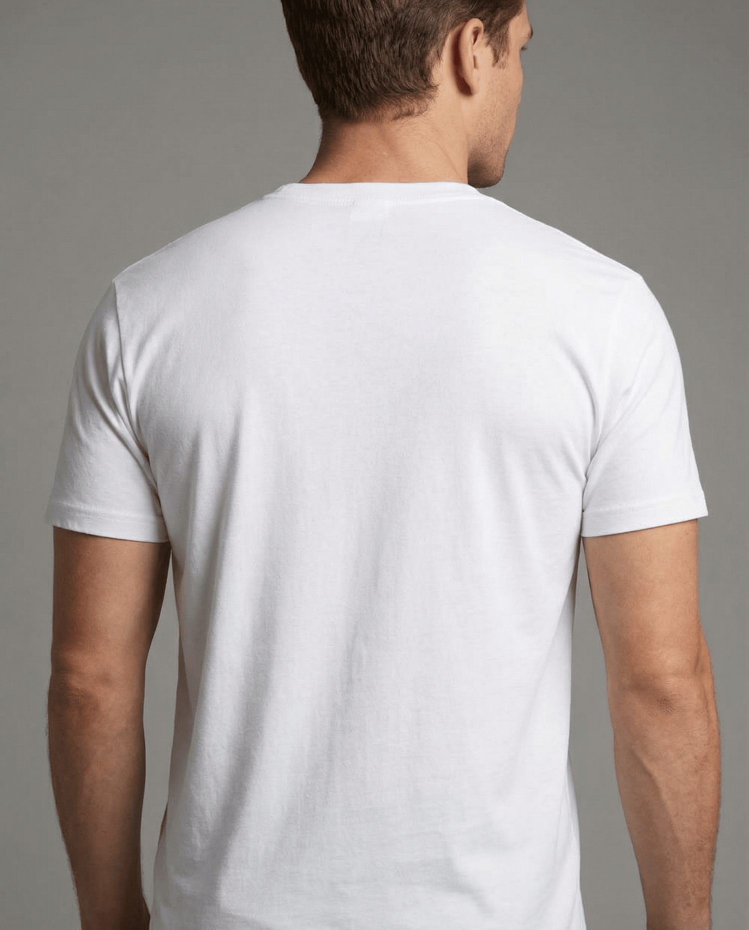 White men's cotton T-shirt for casual wear