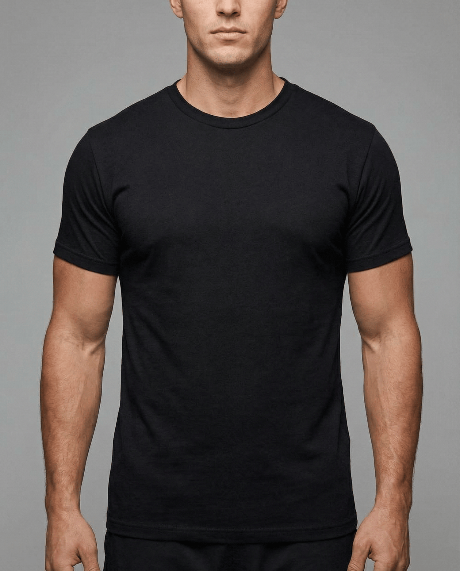Men's black cotton T-shirt for casual wear