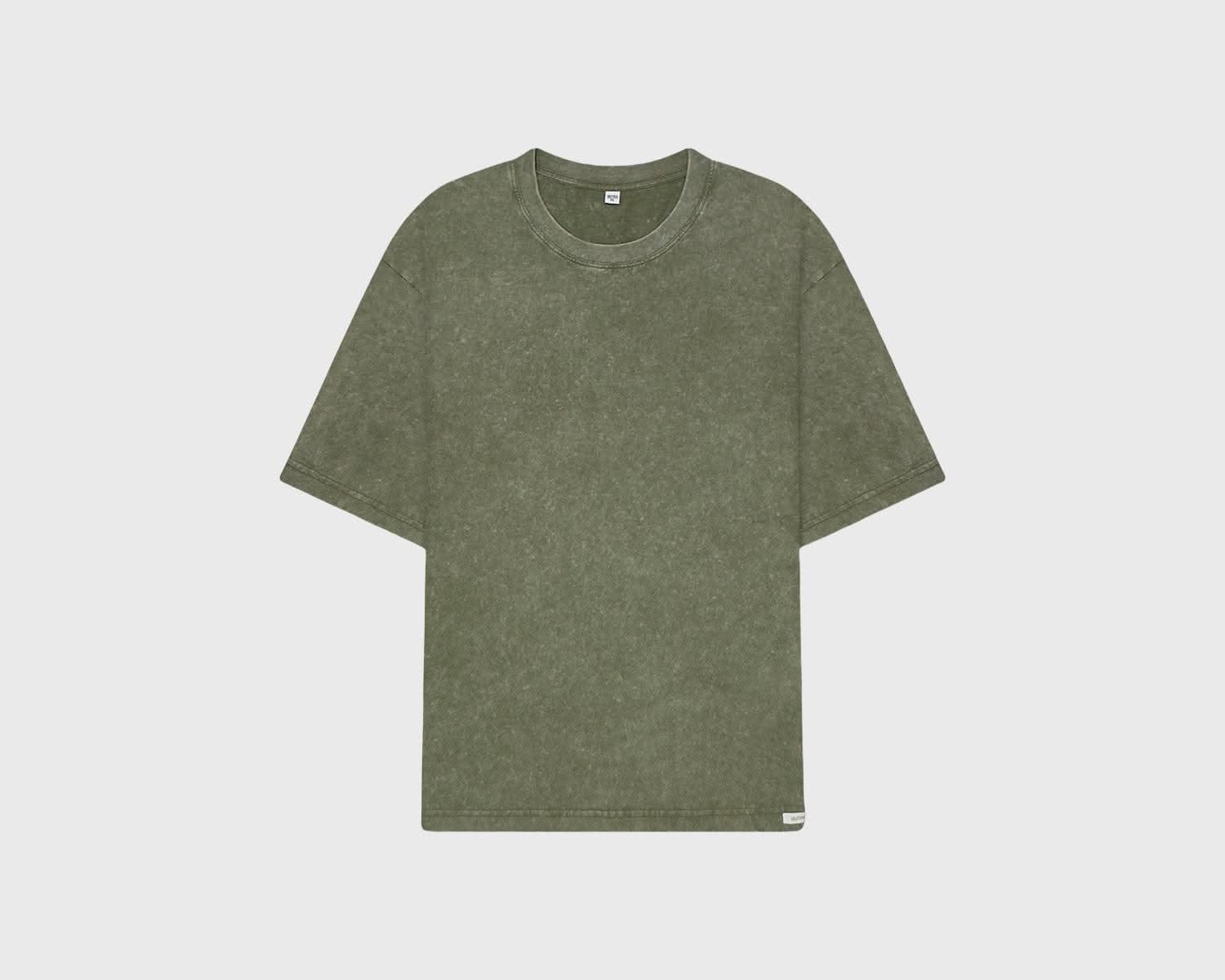 Olive green cotton t-shirt from the Cotton T-Shirts Pack, made with 100% premium stonewashed cotton for soft, durable everyday wear.