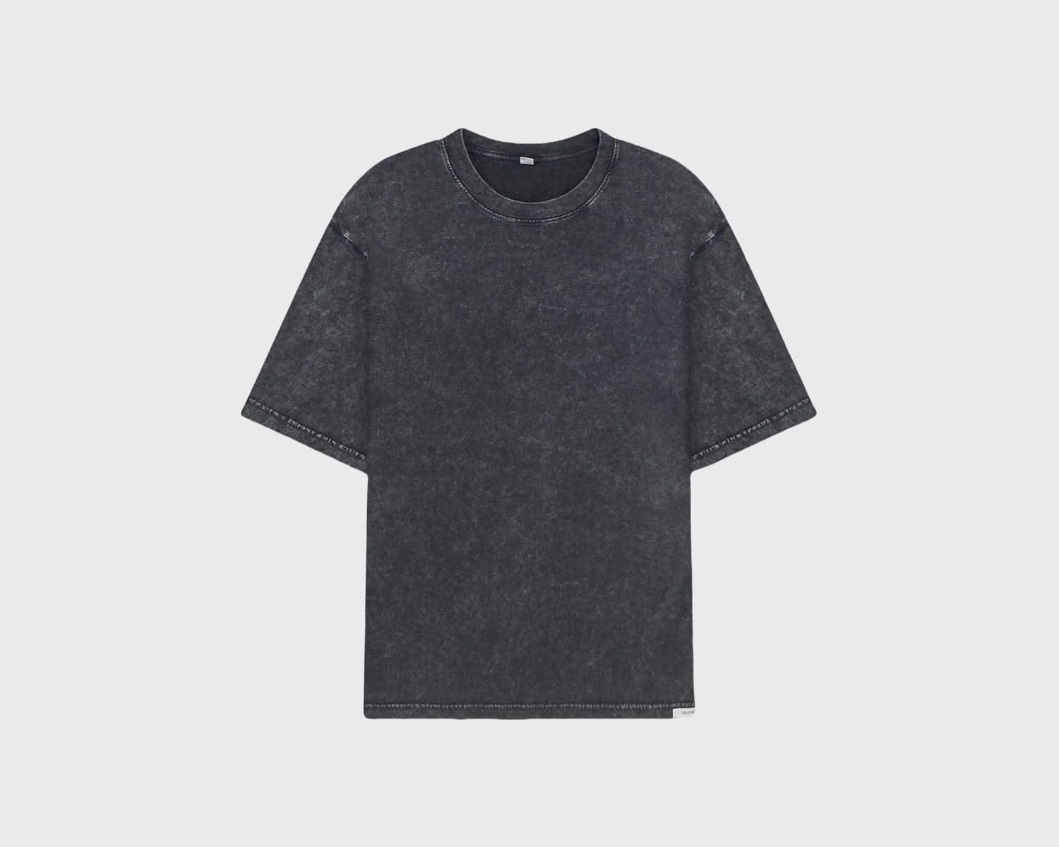 Charcoal black cotton t-shirt from the 100 Cotton T-Shirts Pack, featuring a stonewashed finish and heavyweight 250 GSM fabric.