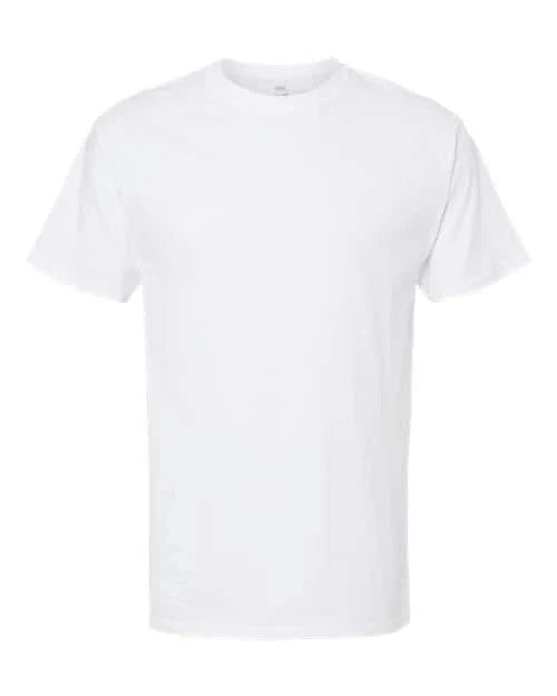 Men's Cotton T-Shirt - Premium Comfort Style in white, front view. Made from 100% cotton for breathable everyday wear in casual outfits.