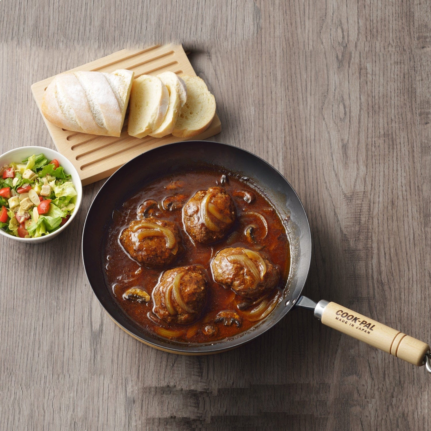 Yoshikawa Cook-Pal Ren Deep Frying Pan 24cm– Nitrided Carbon Steel, Made in Japan