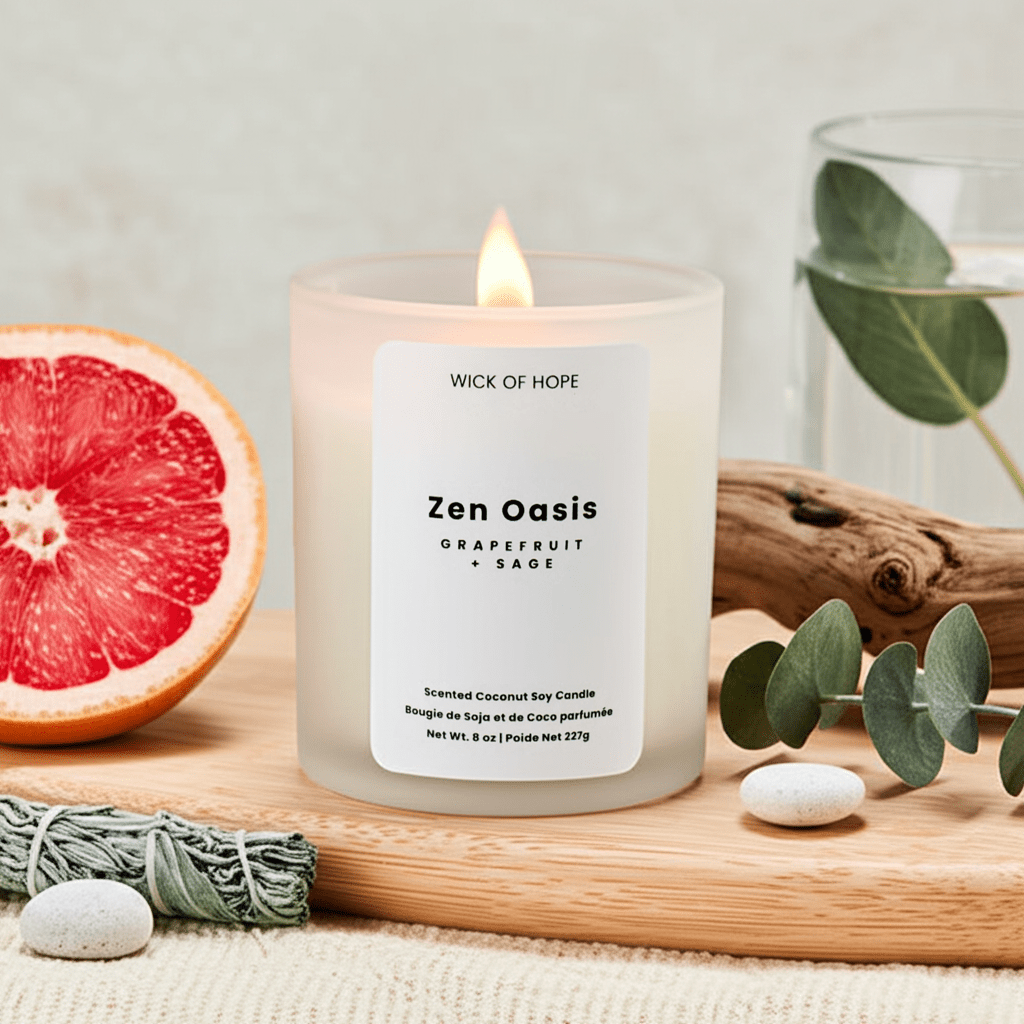 Zen Oasis Candle | Grapefruit + Sage Scented Candle