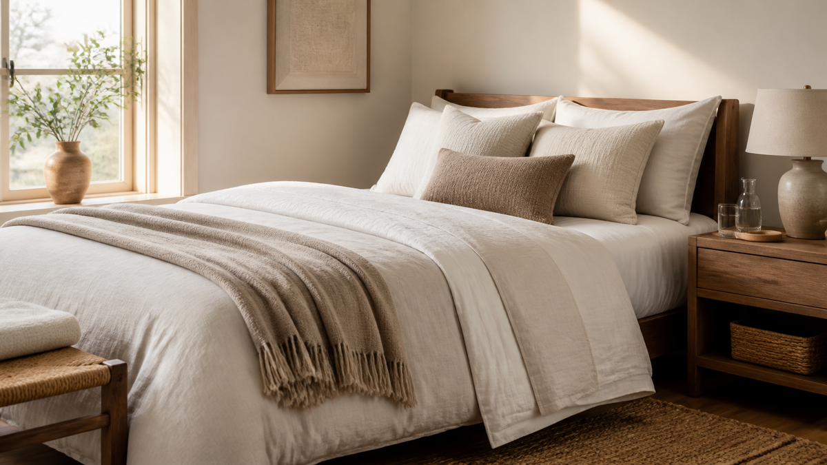 IdyllVie guest bedroom essentials guide cover for Guest Bedroom Essentials: Bedding, Pillows, Throws, and Small Comforts