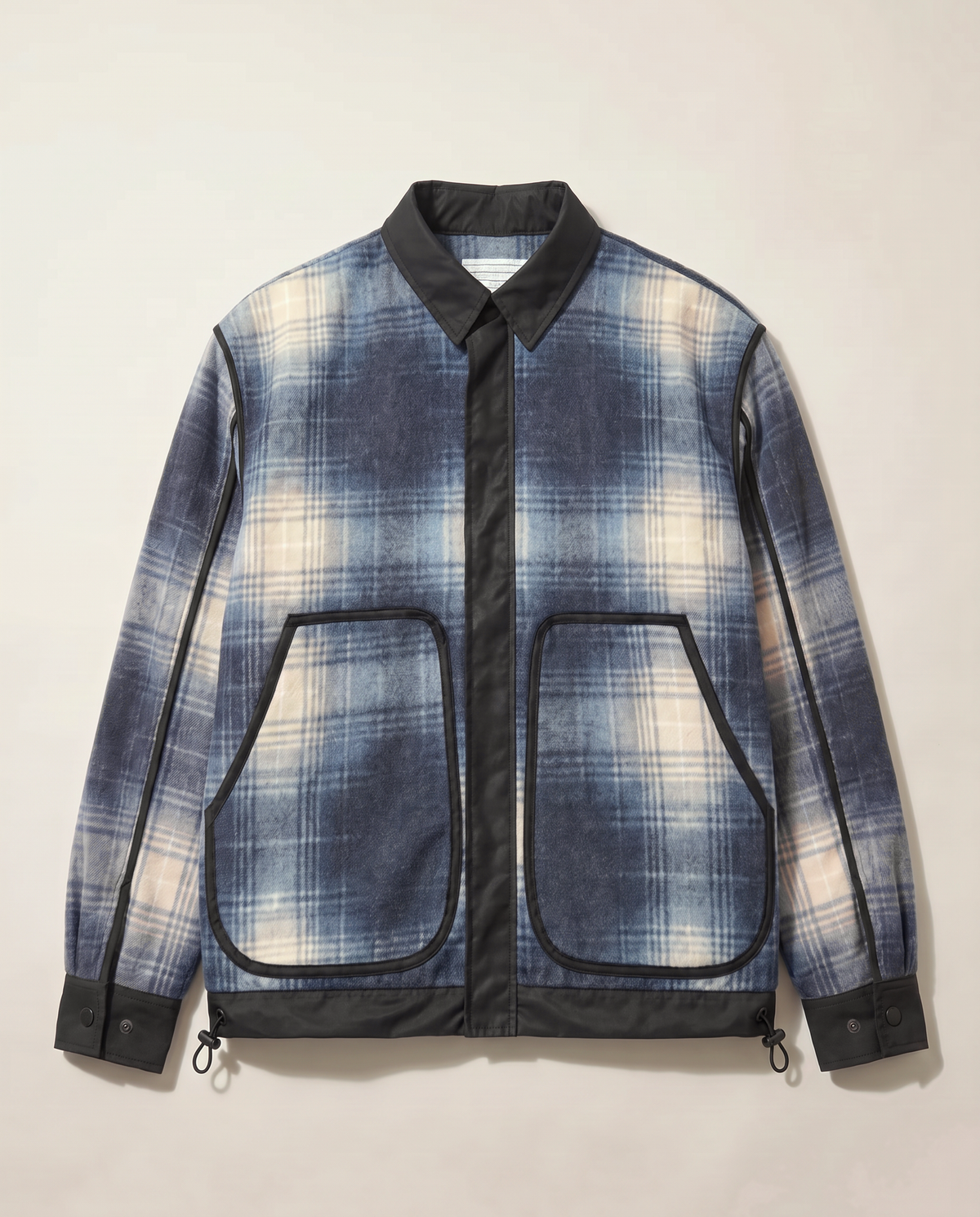 Annex Plaid Overshirt — Blue flat lay front