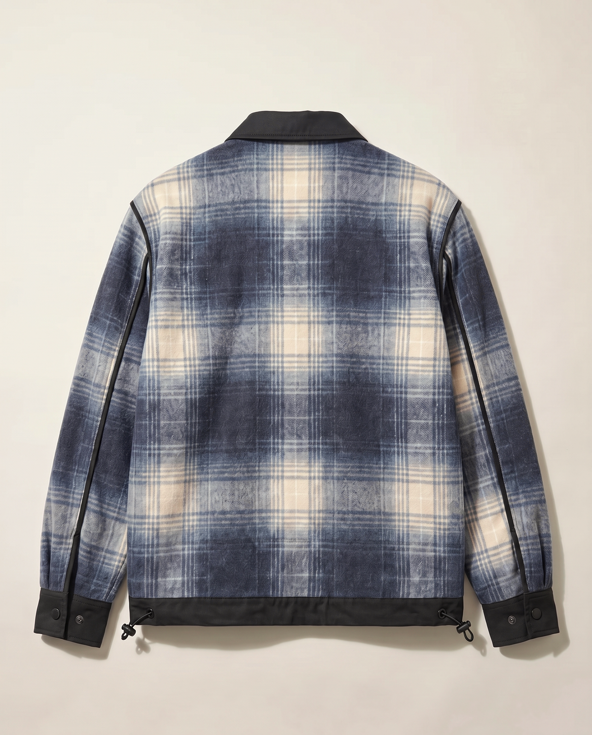 Annex Plaid Overshirt — Blue flat lay back