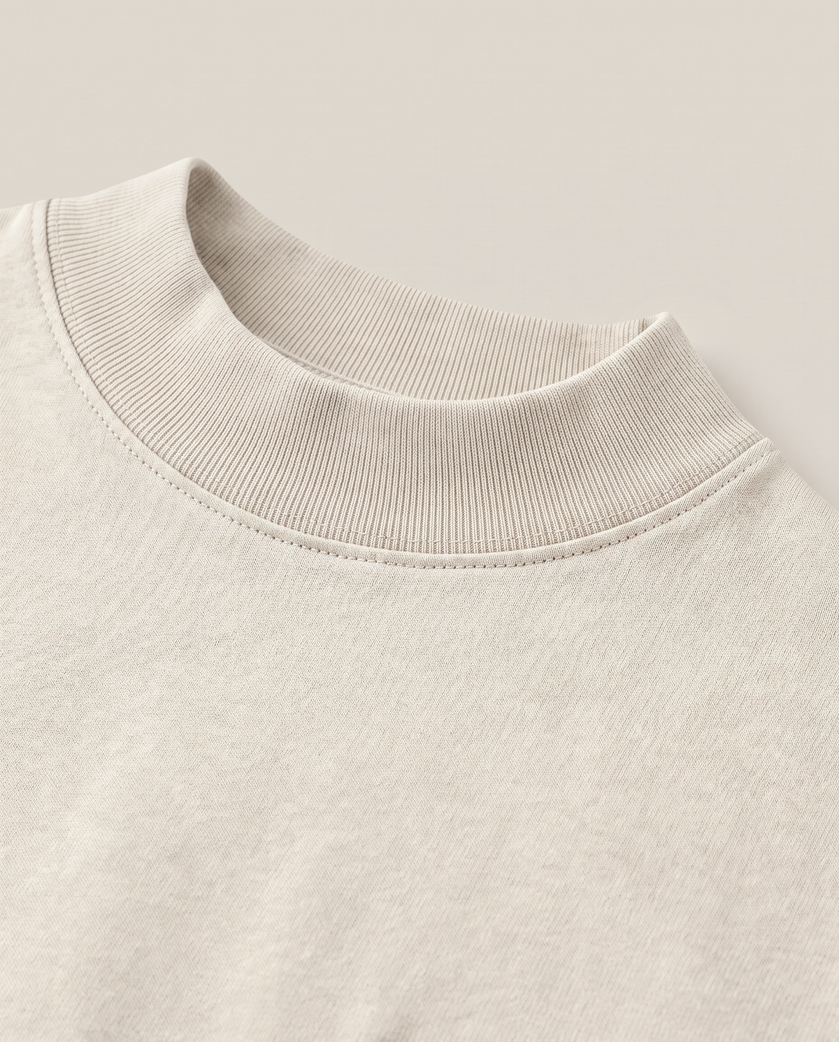 Field Note T-shirt rib mock-neck close-up