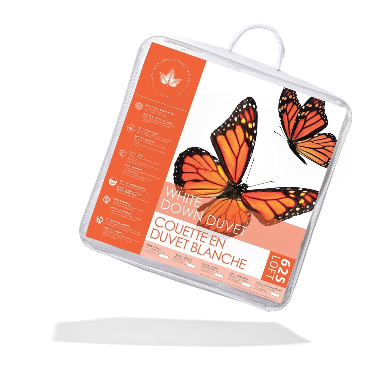 Couette en duvet blanc Loft 625