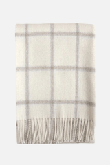 Picton Throw Off White with Light Grey Checks