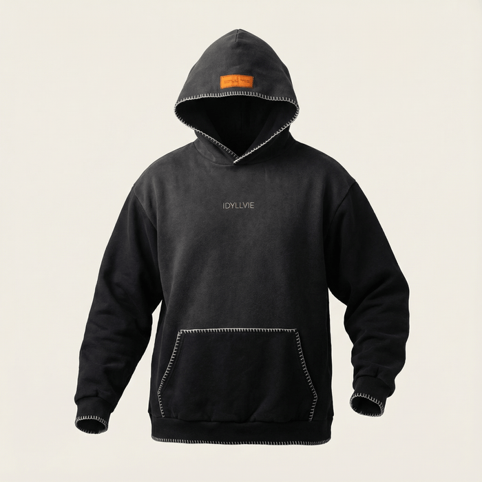 IdyllVie Charcoal Hoodie: Stylish Sunfade Comfort