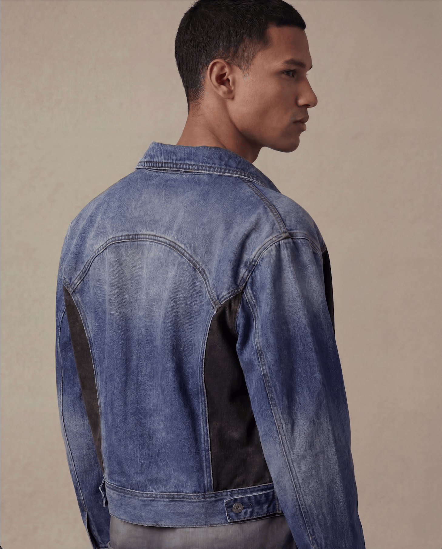Contrast Panel Denim Jacket