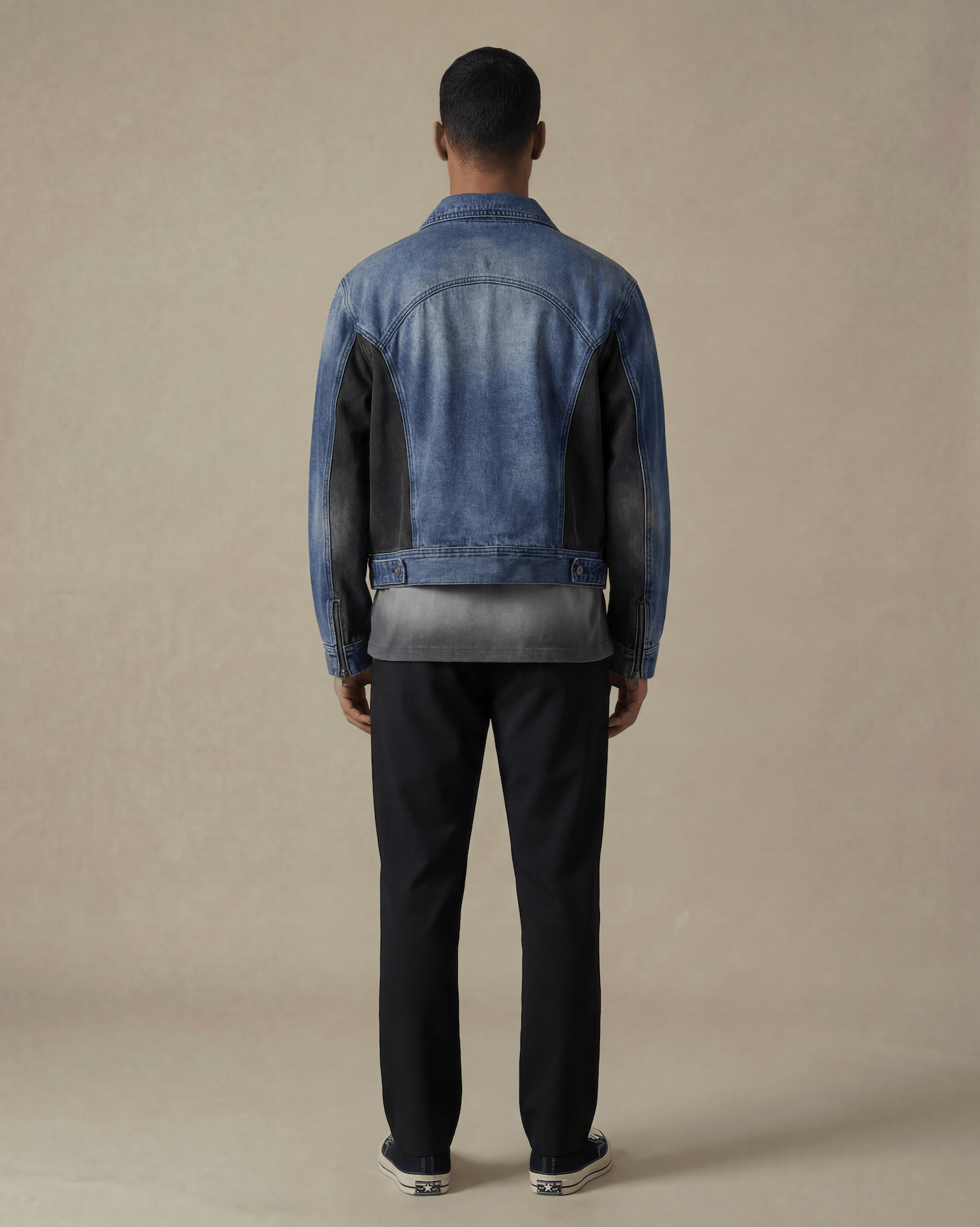 Contrast Panel Denim Jacket