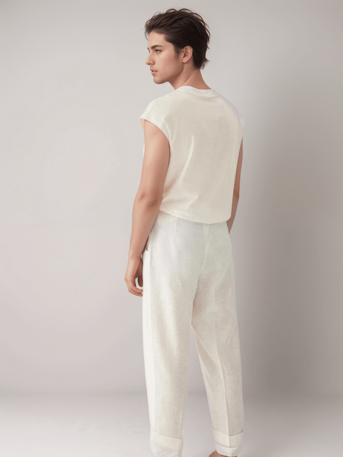 White Alexandre Linen Pants