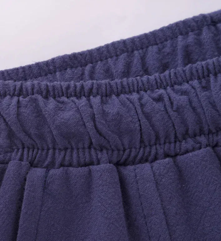 Men Harem Pants Cotton Linen - Casual Elastic Waist Joggers