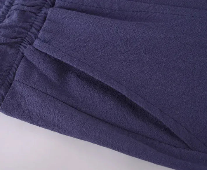 Men Harem Pants Cotton Linen - Casual Elastic Waist Joggers