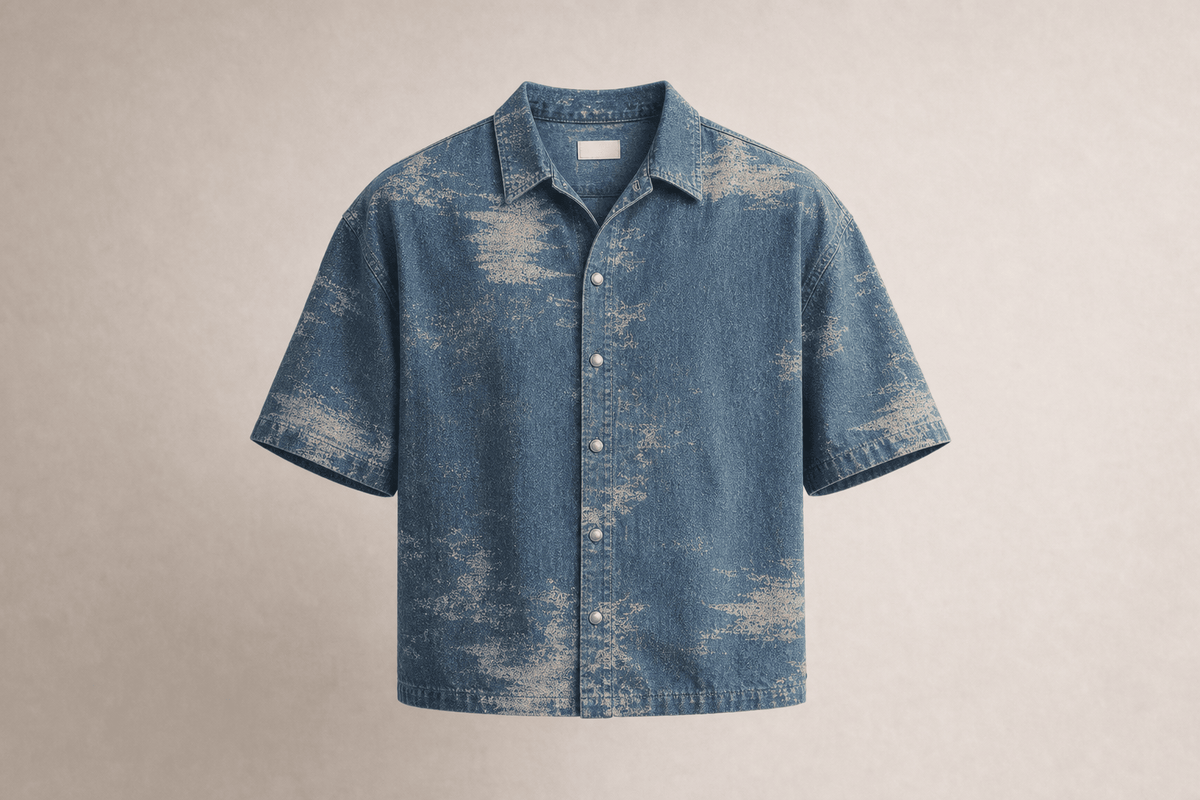 Blue Denim Cropped Shirt